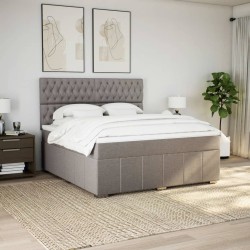 Boxspringbett mit Matratze Taupe 180x200 cm Stoff