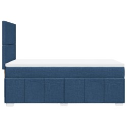 Boxspringbett mit Matratze Blau 90x200 cm Stoff