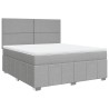 Boxspringbett mit Matratze Hellgrau 180x200 cm Stoff