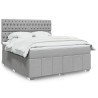 Boxspringbett mit Matratze Hellgrau 180x200 cm Stoff