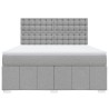 Boxspringbett mit Matratze Hellgrau 180x200 cm Stoff