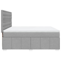 Boxspringbett mit Matratze Hellgrau 180x200 cm Stoff