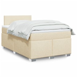 Boxspringbett mit Matratze Creme 120x200 cm Stoff