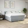 Boxspringbett mit Matratze Hellgrau 180x200 cm Stoff