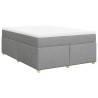 Boxspringbett mit Matratze Hellgrau 140x200 cm Stoff