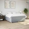 Boxspringbett mit Matratze Hellgrau 180x200 cm Stoff