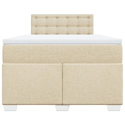 Boxspringbett mit Matratze Creme 120x190 cm Stoff