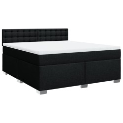 Boxspringbett mit Matratze Schwarz 180x200 cm Stoff