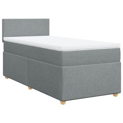 Boxspringbett mit Matratze Hellgrau 90x190 cm Stoff