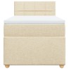 Boxspringbett mit Matratze Creme 90x190 cm Stoff