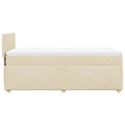 Boxspringbett mit Matratze Creme 90x190 cm Stoff