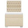 Boxspringbett mit Matratze Creme 90x200 cm Stoff