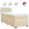 Boxspringbett mit Matratze Creme 100x200 cm Stoff