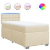 Boxspringbett mit Matratze Creme 100x200 cm Stoff