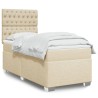 Boxspringbett mit Matratze Creme 90x190 cm Stoff