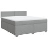 Boxspringbett mit Matratze Hellgrau 180x200 cm Stoff