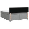 Boxspringbett mit Matratze Hellgrau 180x200 cm Stoff