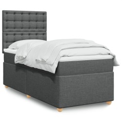 Boxspringbett mit Matratze Dunkelgrau 90x190 cm Stoff