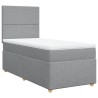 Boxspringbett mit Matratze Hellgrau 100x200 cm Stoff