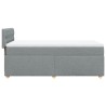 Boxspringbett mit Matratze Hellgrau 90x190 cm Stoff