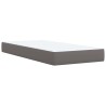 Boxspringbett mit Matratze Grau 90x200 cm Kunstleder