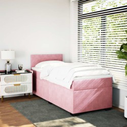 Boxspringbett mit Matratze Rosa 100x200 cm Samt