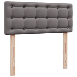 Boxspringbett mit Matratze Grau 120x190 cm Kunstleder