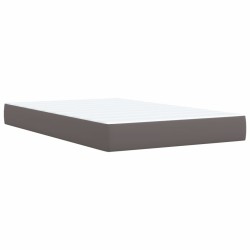 Boxspringbett mit Matratze Grau 120x190 cm Kunstleder