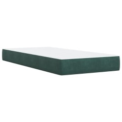 Boxspringbett mit Matratze Dunkelgrün 90x190 cm Samt