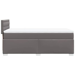 Boxspringbett mit Matratze Grau 80x200 cm Kunstleder