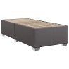 Boxspringbett mit Matratze Grau 80x200 cm Kunstleder