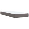 Boxspringbett mit Matratze Grau 80x200 cm Kunstleder