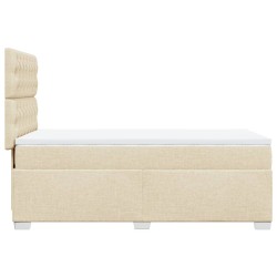 Boxspringbett mit Matratze Creme 90x190 cm Stoff