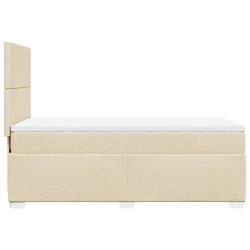 Boxspringbett mit Matratze Creme 100x200 cm Stoff