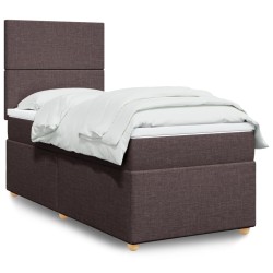 Boxspringbett mit Matratze Dunkelbraun 90x190 cm Stoff