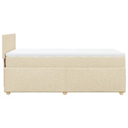 Boxspringbett mit Matratze Creme 100x200 cm Stoff