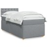 Boxspringbett mit Matratze Hellgrau 100x200 cm Stoff