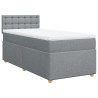 Boxspringbett mit Matratze Hellgrau 100x200 cm Stoff