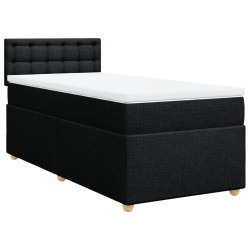 Boxspringbett mit Matratze Schwarz 100x200 cm Stoff