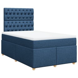 Boxspringbett mit Matratze Blau 120x200 cm Stoff