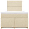 Boxspringbett mit Matratze Creme 120x190 cm Stoff