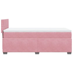 Boxspringbett mit Matratze Rosa 100x200 cm Samt