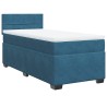 Boxspringbett mit Matratze Blau 90x200 cm Samt