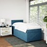 Boxspringbett mit Matratze Blau 90x200 cm Samt