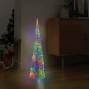 LED-Kegel Acryl Weihnachtsdeko Pyramide Bunt 90 cm