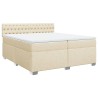 Boxspringbett mit Matratze Creme 200x200 cm Stoff