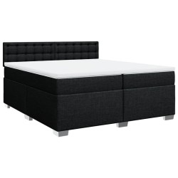 Boxspringbett mit Matratze Schwarz 200x200 cm Stoff