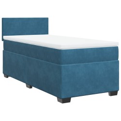 Boxspringbett mit Matratze Blau 100x200 cm Samt