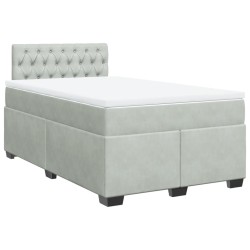 Boxspringbett mit Matratze Hellgrau 120x190 cm Samt