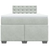 Boxspringbett mit Matratze Hellgrau 120x190 cm Samt